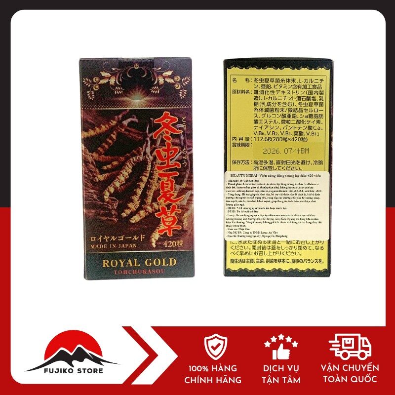 BEAUTY MIRAI- Viên uống đông trùng hạ thảo 420 viên