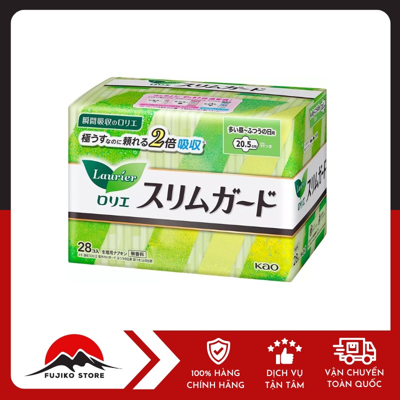 KAO-BVS-Laurier-Slim-Guard-co-canh-20.5cm-28mieng-1 KAO- BVS Laurier Slim Guard có cánh 20.5cm (28 m)