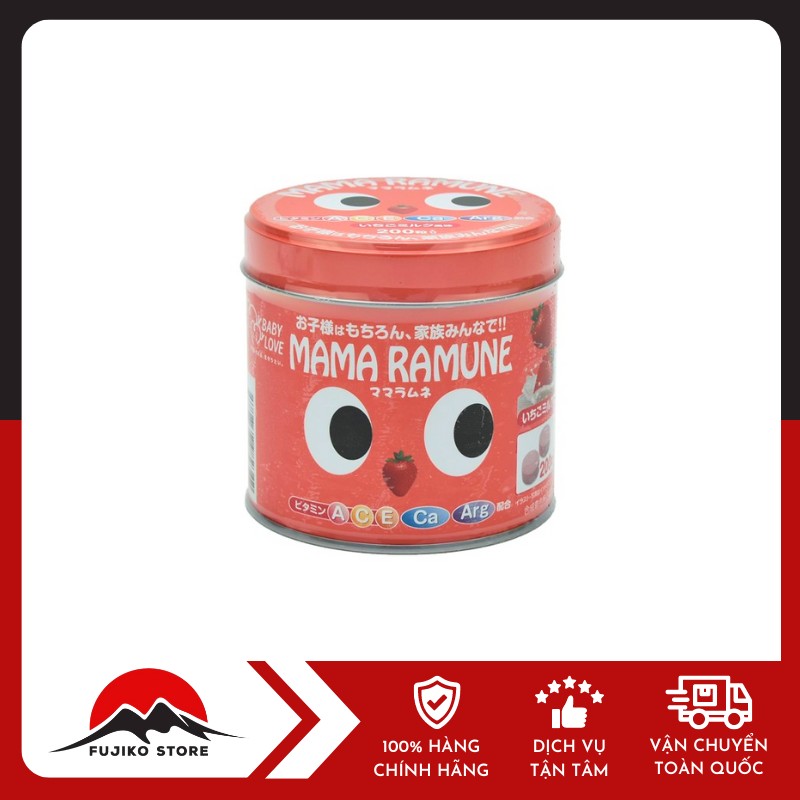 M&M-keo-Mama-Ramune-vi-dau-200v-1 M&M - Kẹo Mama Ramune vitamin và canxi vị dâu 200v