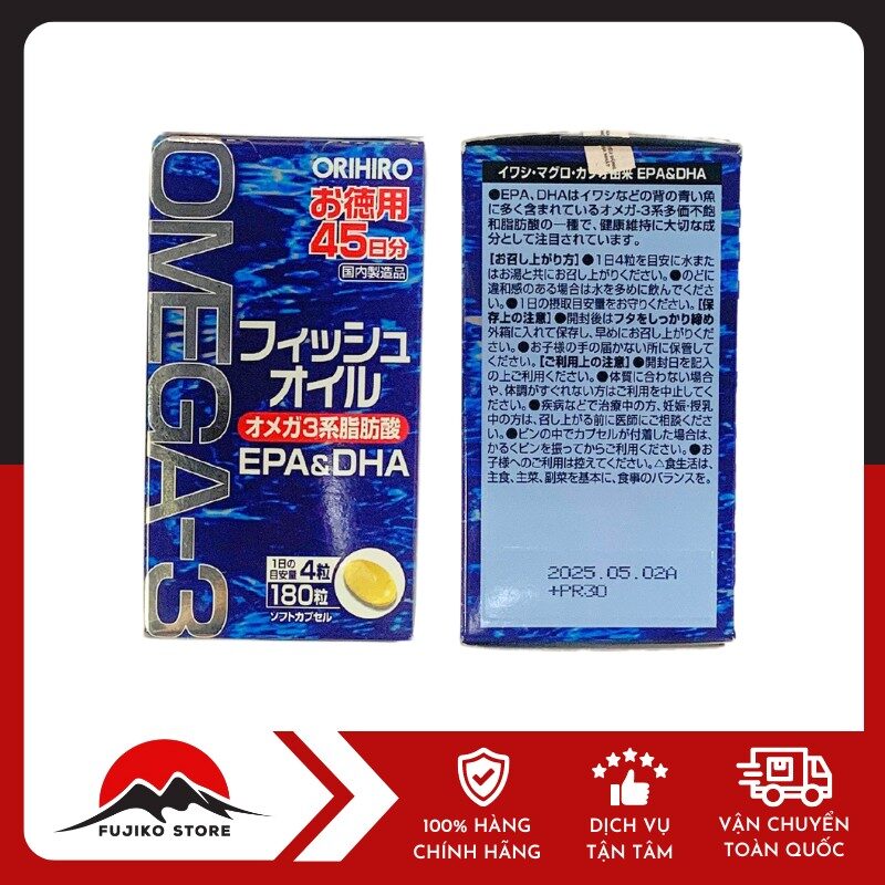ORIHIRO- Dầu cá Omega 3 (180 viên)