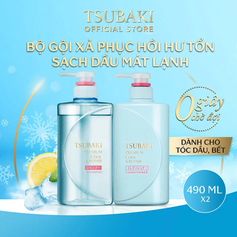 Cặp gội xả Tsubaki sạch dầu mát lạnh SHISEIDO