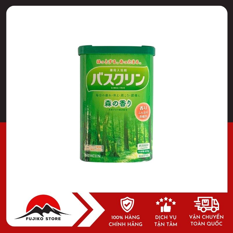 BATHCLIN - Muối tắm ngâm bồn thư giãn, tẩy tế bào chết (hương rừng - 600g)