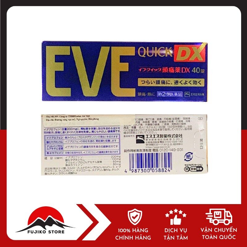Viên uống giảm đau hạ sốt EVE QUICK DX