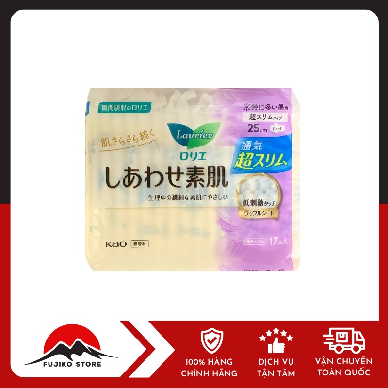 KAO-BVS-Laurier-F-sieu-mong-co-canh-25cm-17-mieng-1 KAO - BVS Laurier F siêu mỏng có cánh 25cm 17 miếng