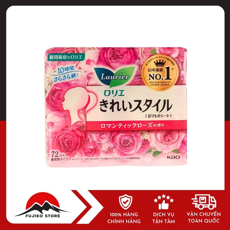 KAO - BVS Laurier hàng ngày 1mm - Hoa hồng (72 miếng)