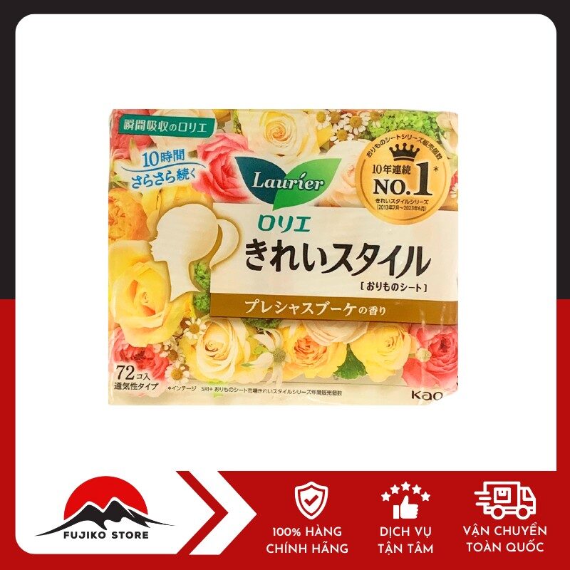 KAO - BVS Laurier hàng ngày 1mm - Hoa trắng (72miếng)