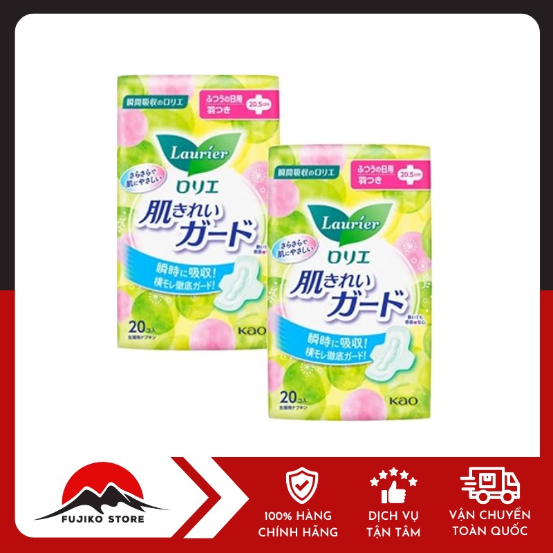 KAO BVS-Laurier-hang-ngay-co-canh-20.5cm-20miếngx2-1 KAO - BVS Laurier hàng ngày cánh 20.5cm 20 miếngx2