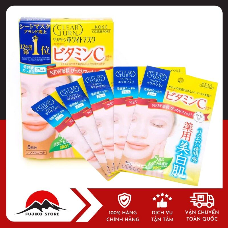 Mặt nạ bổ sung vitamin C làm trắng da KOSE