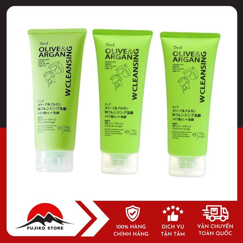 Sữa rửa mặt kèm tẩy trang chiết xuất dầu Olive & Ergan DEVE KUMANO YUSHI