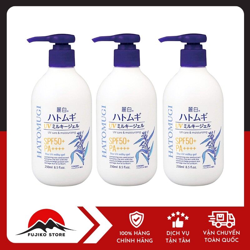 Sữa dưỡng thể chống nắng, dưỡng ẩm, sáng da REIHAKU ý dĩ SPF50+ KUMANO YUSHI