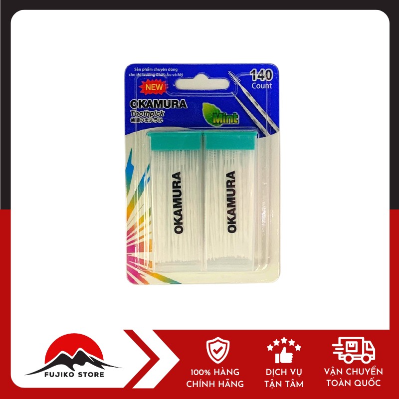 OKAMURA-tam-nhua-nha-khoa-sieu-mem-140-cay-1 OKAMURA - Tăm nhựa nha khoa siêu mềm 140 cây