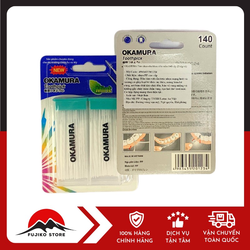 OKAMURA-tam-nhua-nha-khoa-sieu-mem-140-cay-2 OKAMURA - Tăm nhựa nha khoa siêu mềm 140 cây