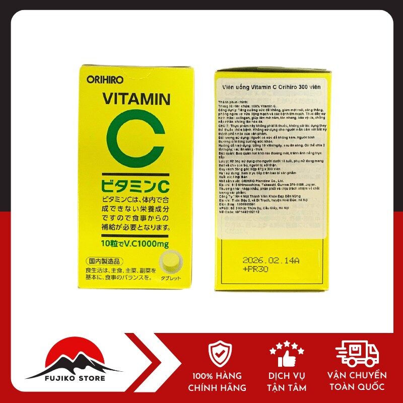 ORIHIRO - Viên uống bổ sung Vitamin C (300 viên)