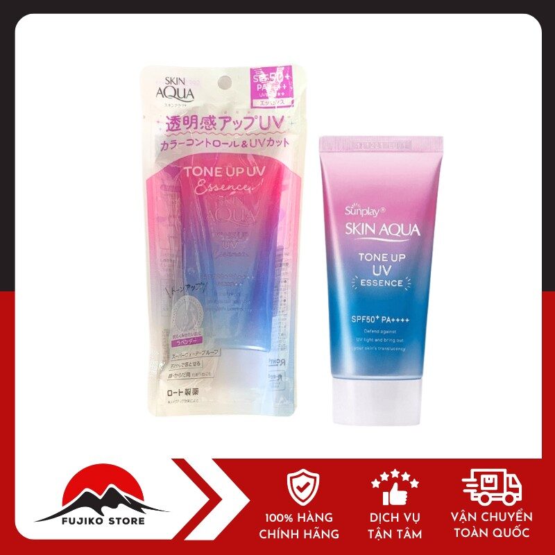 ROHTO - Kem chống nắng nâng tone SkinAqua Essence - Lavender 80g