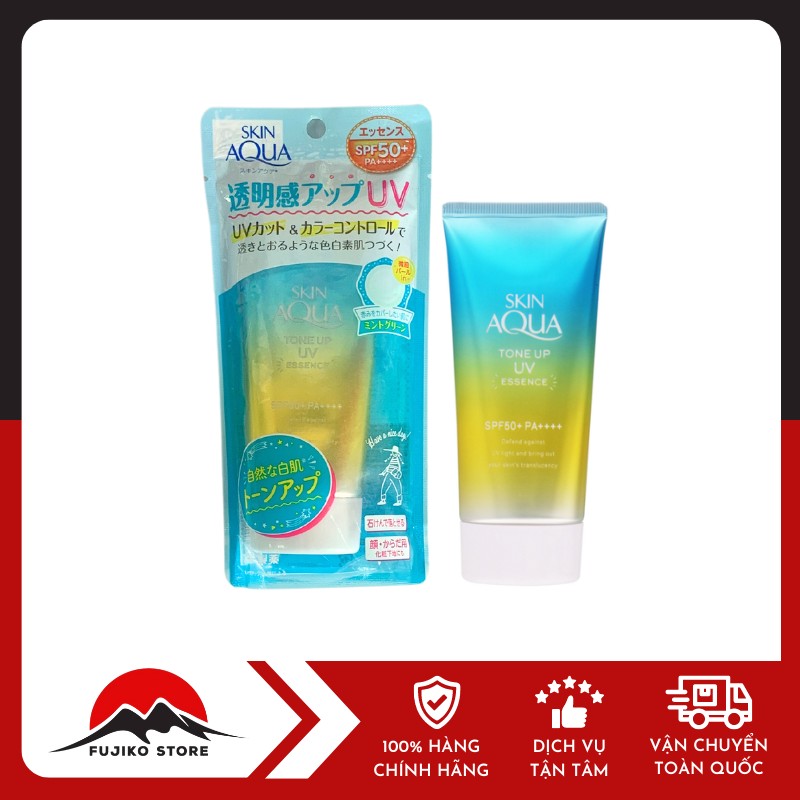 ROHTO- KCN-nang-tong-SkinAqua-Essence-80g-mint ROHTO - Kem chống nắng nâng tông SkinAqua Essence - Mint 80g