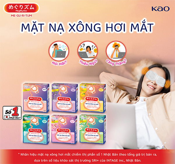 KAO - Mặt nạ Megrhythm xông hơi mắt 12 miếng
