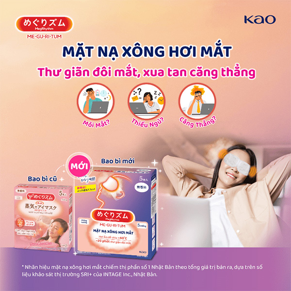 KAO - Mặt nạ Megrhythm xông hơi mắt 12 miếng