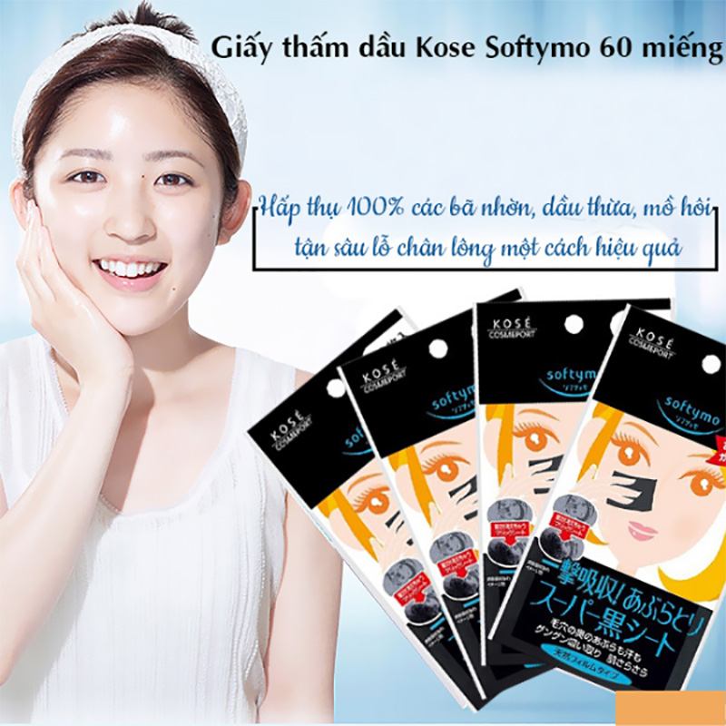 Giấy thấm dầu Softymo than hoạt tính KOSE