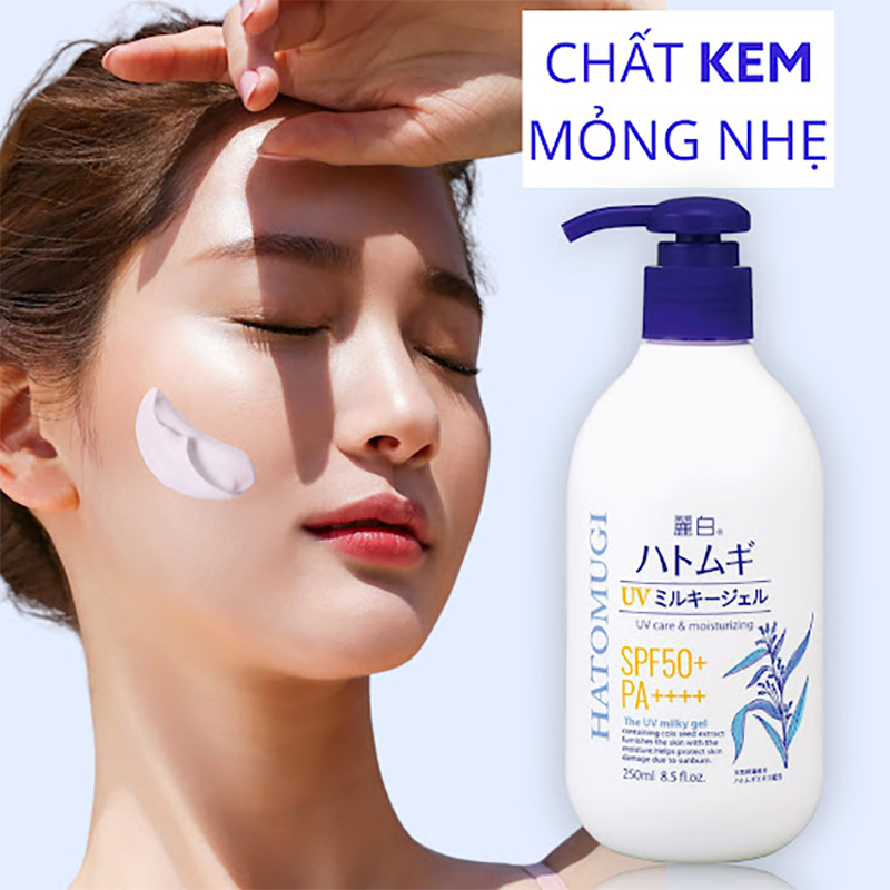 Sữa dưỡng thể chống nắng, dưỡng ẩm, sáng da REIHAKU ý dĩ SPF50+ KUMANO YUSHI