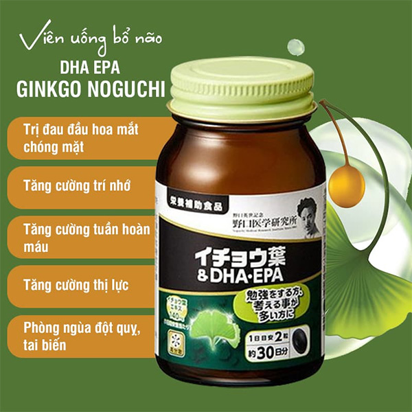 Viên uống Ginkgo Biloba bổ não DHA+EPA NOGUCHI