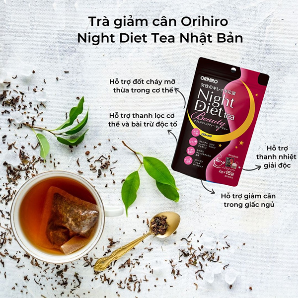 Trà giảm cân ban đêm Beauty Collagen ORIHIRO