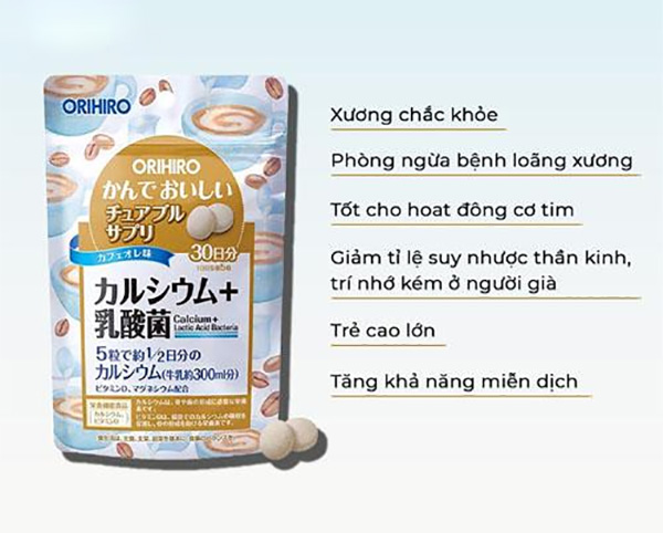 Viên bổ sung canxi và lợi khuẩn dạng túi Orihiro