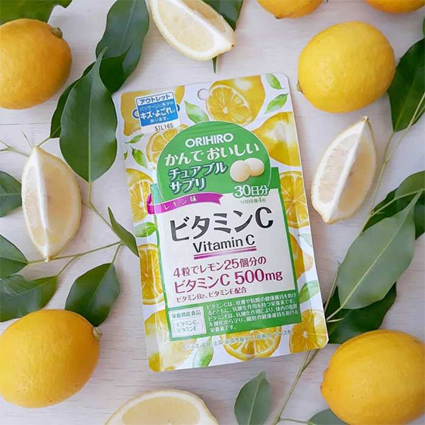 Viên bổ sung Vitamin C dạng túi ORIHIRO vị chanh