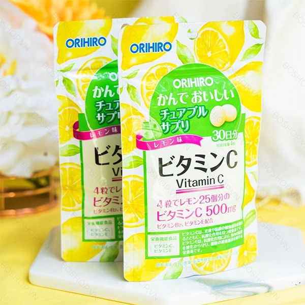 Viên bổ sung Vitamin C dạng túi ORIHIRO vị chanh