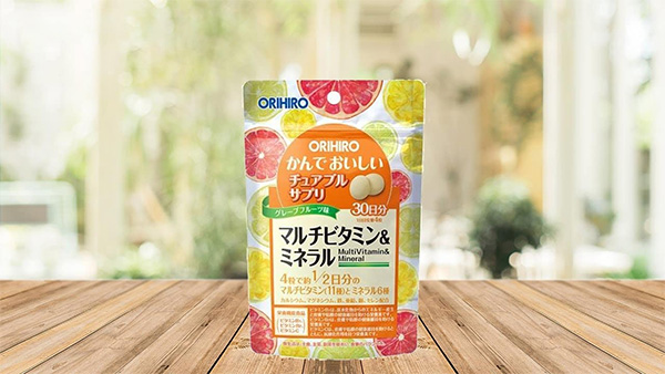 Viên bổ sung vitamin tổng hợp và khoáng chất dạng túi ORIHIRO vị bưởi