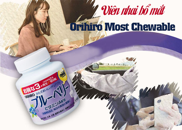 Viên nhai bổ mắt Most Chewable tinh chất việt quất ORIHIRO