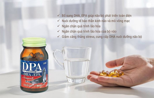 Viên uống bổ não, sáng mắt DPA DHA EPA Vitamin E Orihiro 120 viên