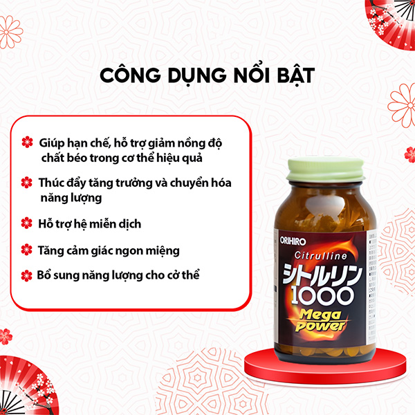 ORIHIRO - Viên uống bổ sung năng lượng Citrulline