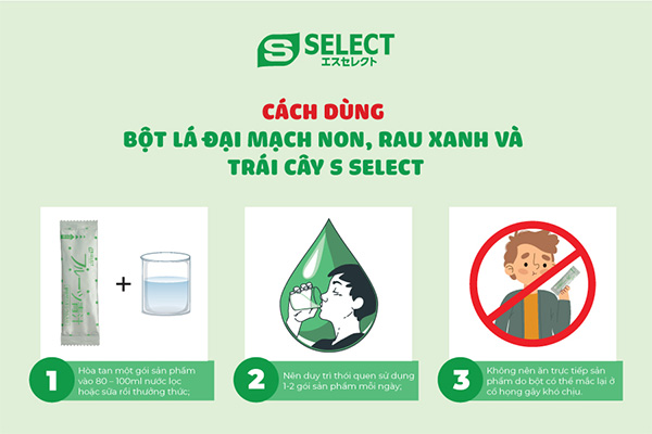 Bột lá đại mạch non, rau xanh và trái cây S Select