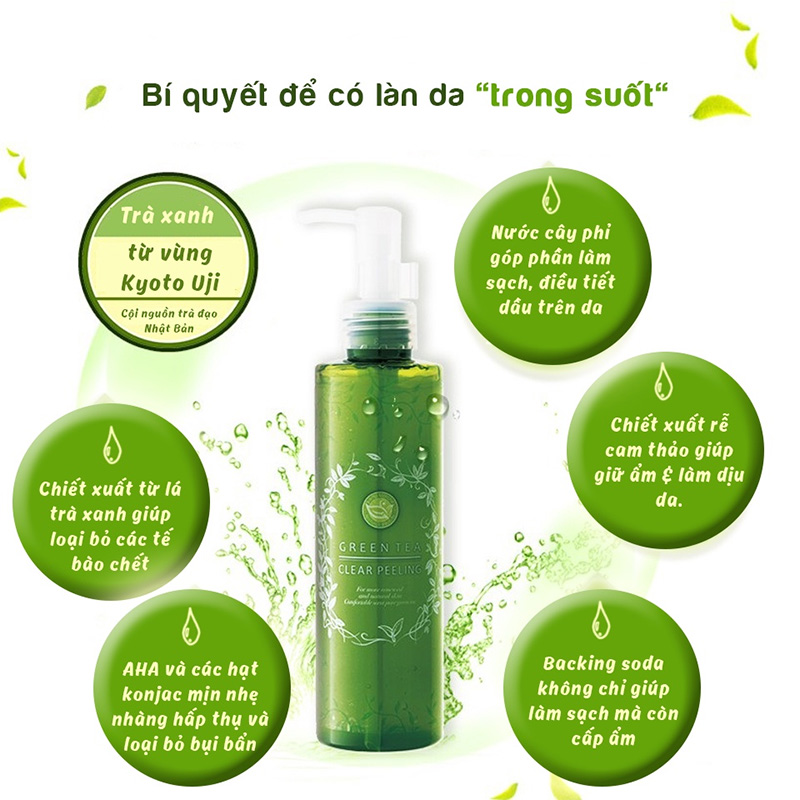 Gel tẩy da chết GREEN TEA làm sạch sâu SANTA MARCHE