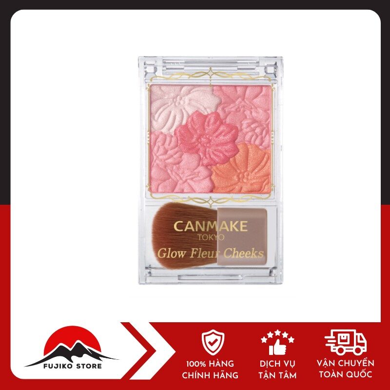 CANMAKE - Phấn má hồng Glow Fleur Cheek (02-màu hồng san hô)
