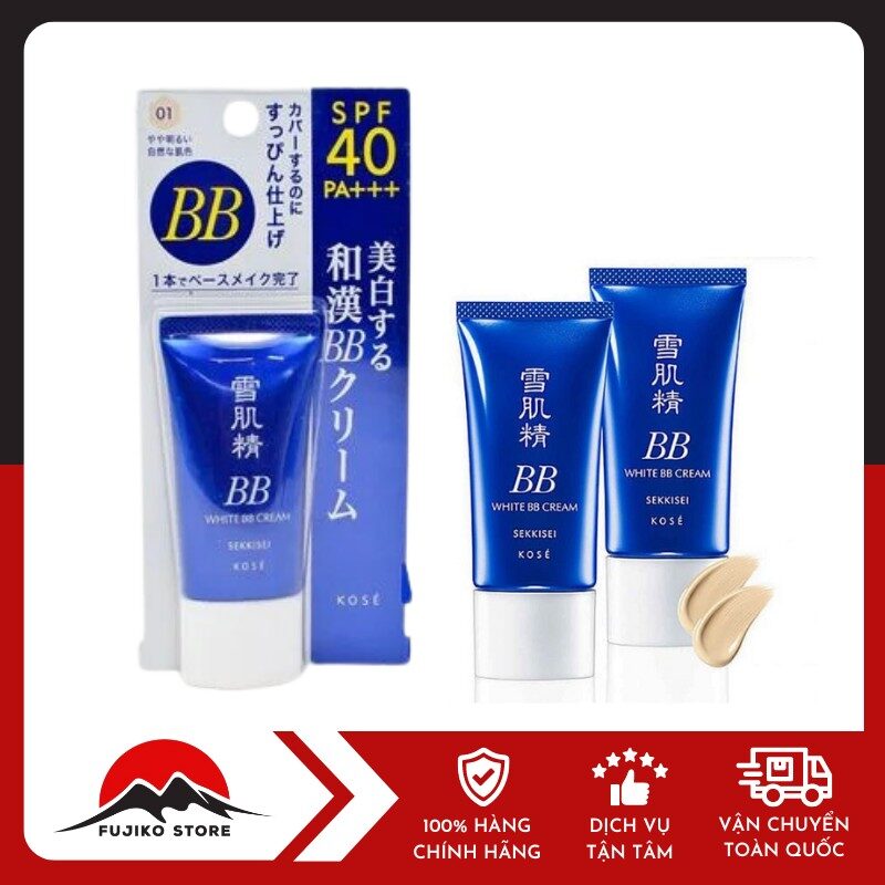 KOSE - Kem nền BB SEKKISEI WHITE chống nắng, dưỡng trắng 30g (màu 01)