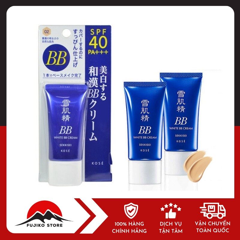 KOSE - Kem nền BB SEKKISEI WHITE chống nắng, dưỡng trắng 30g (màu 02)