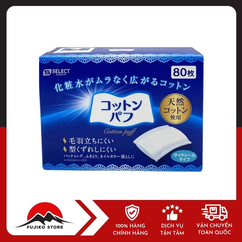 Bông tẩy trang mép hàn S SELECT 80 miếng