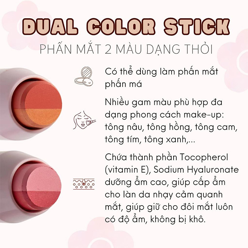 Phấn mắt 2 màu dạng thỏi màu DAISY DOLL