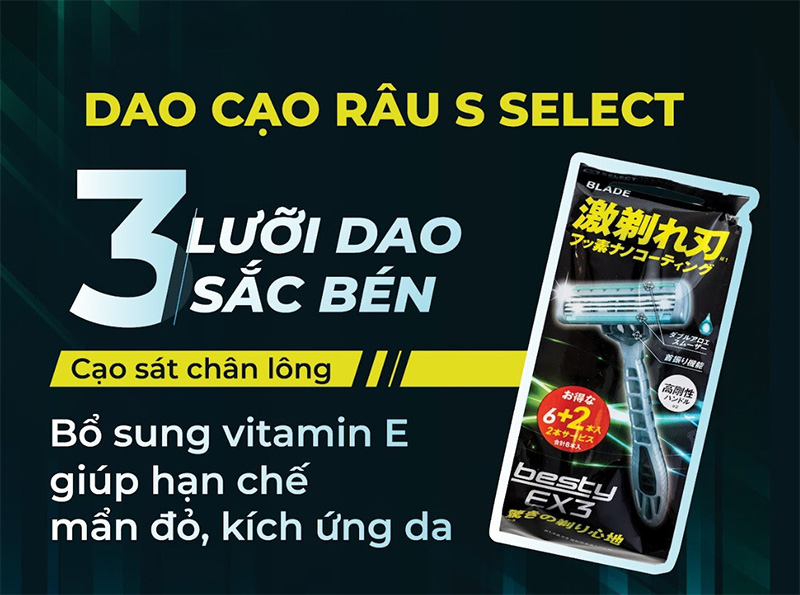 Dao cạo râu 3 lưỡi S SELECT BESTY EX3