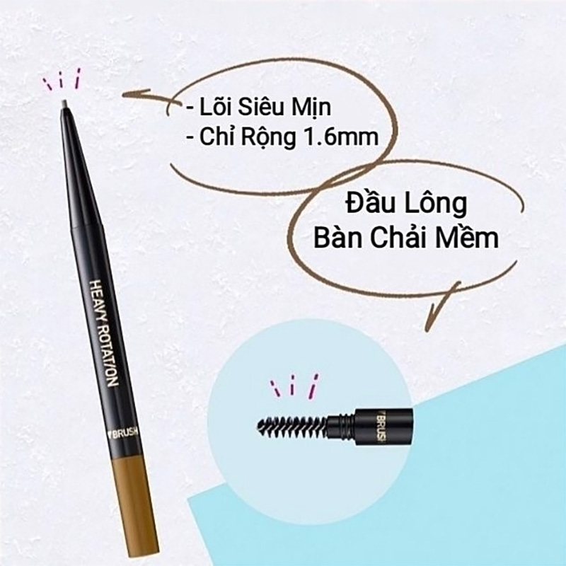 Bút chì sáp kẻ lông mày siêu mảnh, mịn, không trôi KISSME