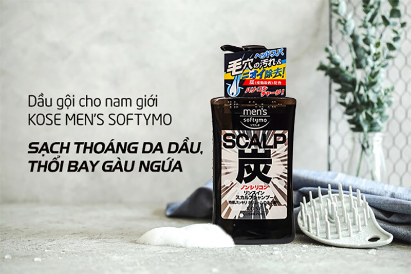 Dầu gội than hoạt tính Softymo MENʼS KOSE 550ml