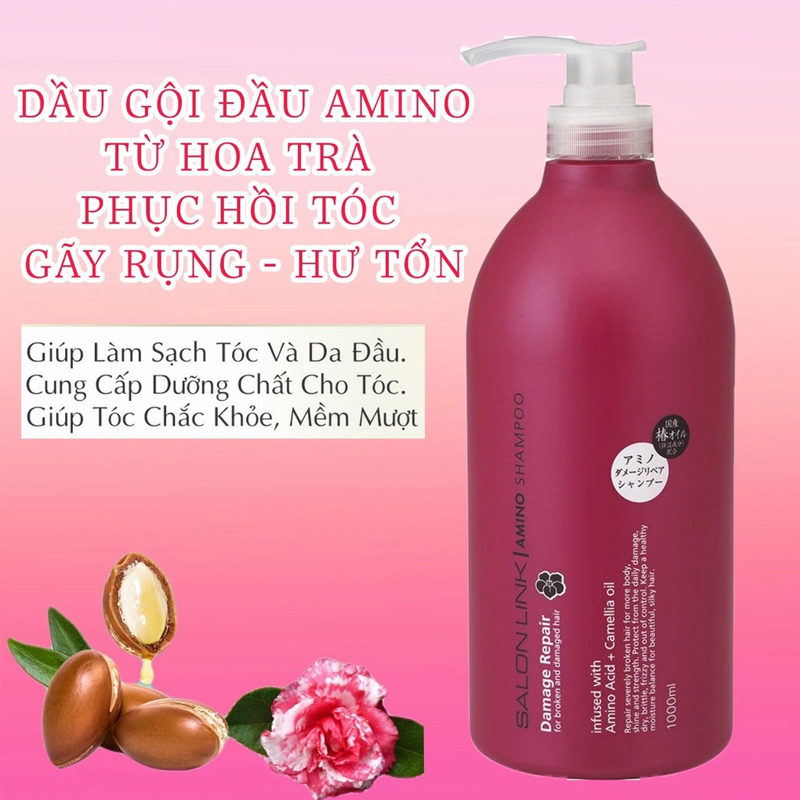 Dầu gội hoa trà phục hồi tóc hư tổn Salon Link KUMANO YUSHI