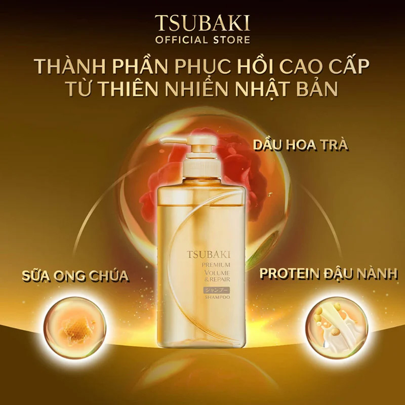 Cặp dầu gội xả Tsubaki cho tóc hư tổn và dễ gãy rụng SHISEIDO