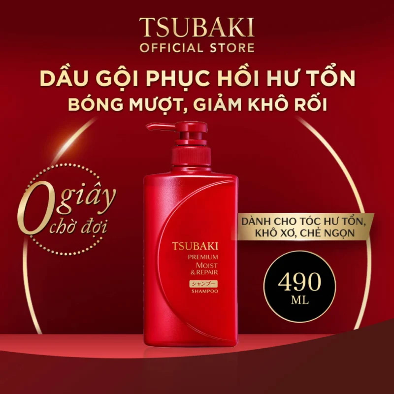 Cặp dầu gội xả Tsubaki cho tóc khô sơ, thiếu độ bóng mượt SHISEIDO