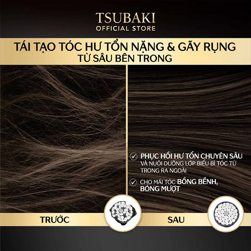 Dầu xả Tsubaki phục hồi hư tổn nặng & giảm gãy rụng SHISEIDO