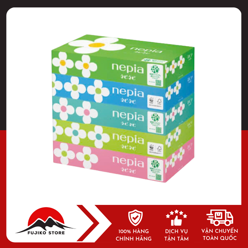 Set hộp giấy ăn (300 tờ x 5 hộp) NEPIA