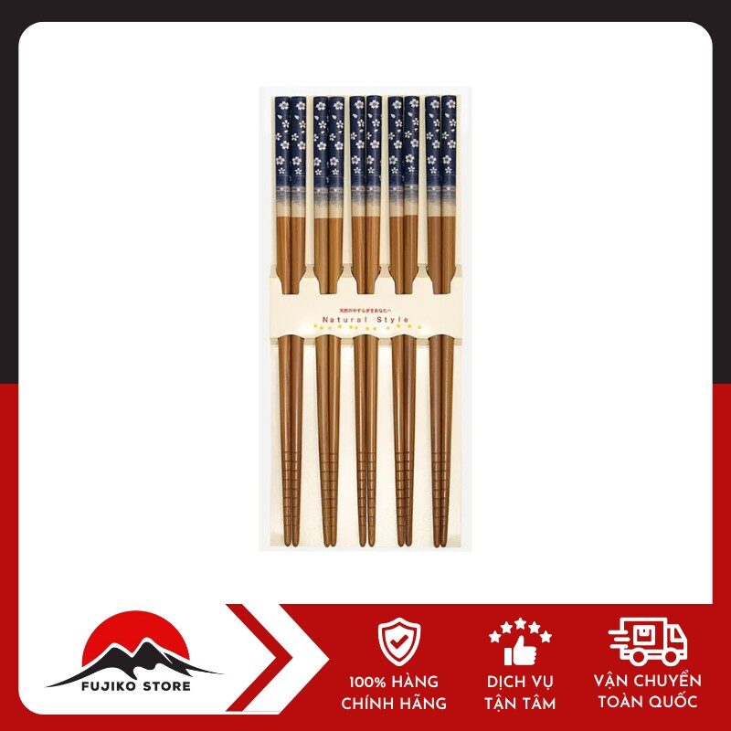 OEM - Set 5 đôi đũa hoa xanh