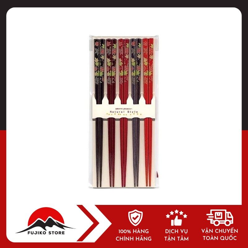 OEM - Set 5 đôi đũa mẫu lá phong