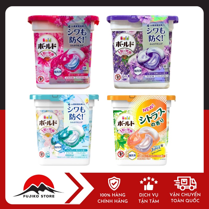 P&G-vien-giat-xa-Gelball-4D -Bold-11v-1 P&G - Viên giặt xả Gelball 4D Bold (hộp 11 viên)